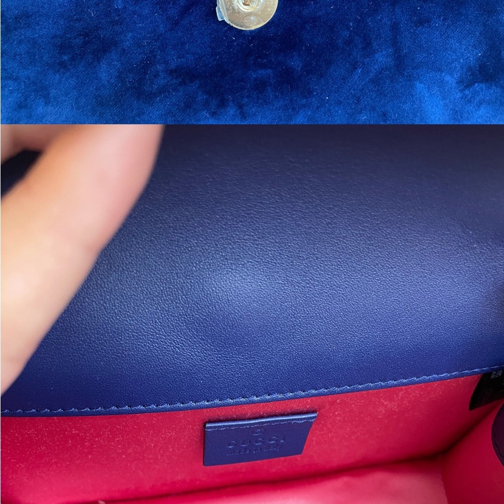 Gucci Blue Velvet Clutch with Crystal Buckle - Picture 4 of 4